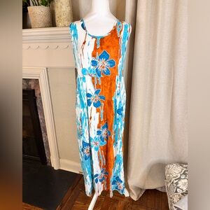 Jams World Hawaiian flower sleeveless long dress size small